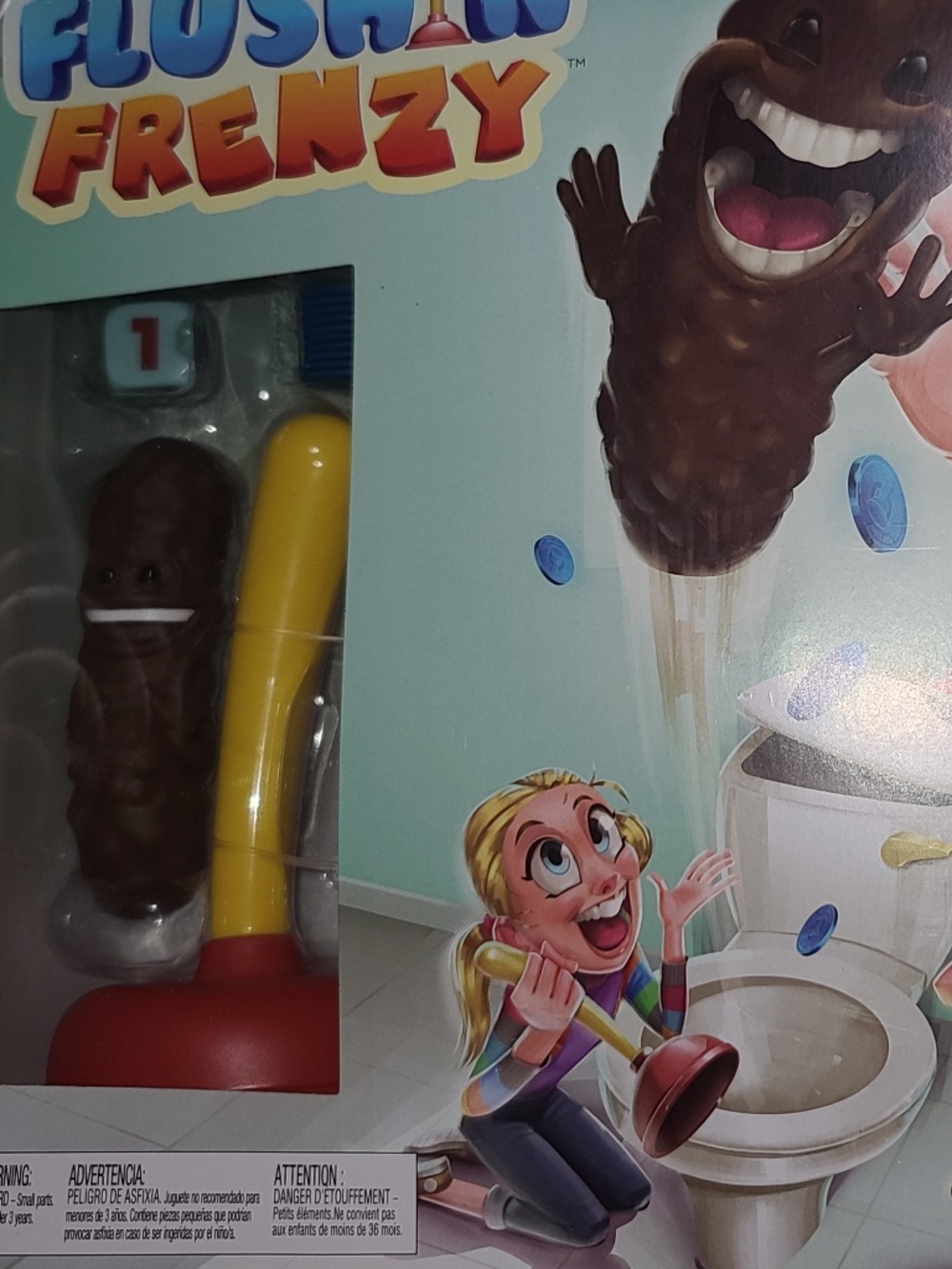 Mattel Games Flushin' Frenzy Kids Game, Family Game with Toilet & Plunger New!!!